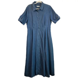 Calvin Klein Womens Blue Jeans Long Dress Front Slit FLAW BELT MISSING